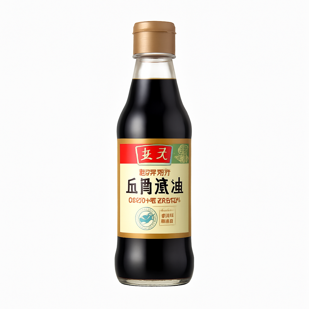 Mei Wei: Molho de Soja para Peixe no Vapor（海天特级蒸鱼豉油）- Haitian 500ml - Embalagem em Fundo Branco