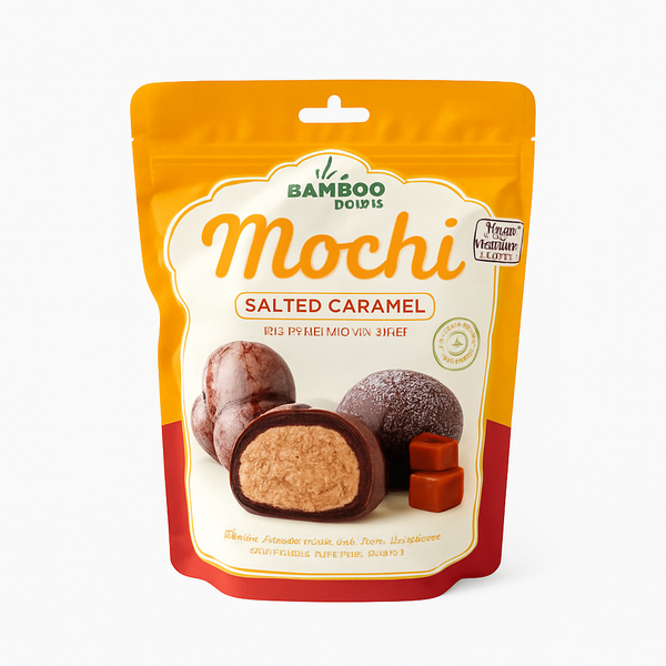 Mochi Caramelo Salgado Bamboo House 180g - Doce Tradicional Japonês