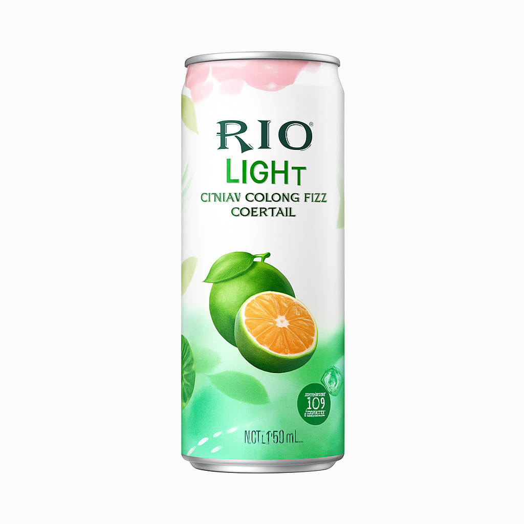 Mei Wei: Rio Light Citrus Oolong Fizz Cocktail（微醺乐橘乌龙）- Rio 330ml - Embalagem em Fundo Branco