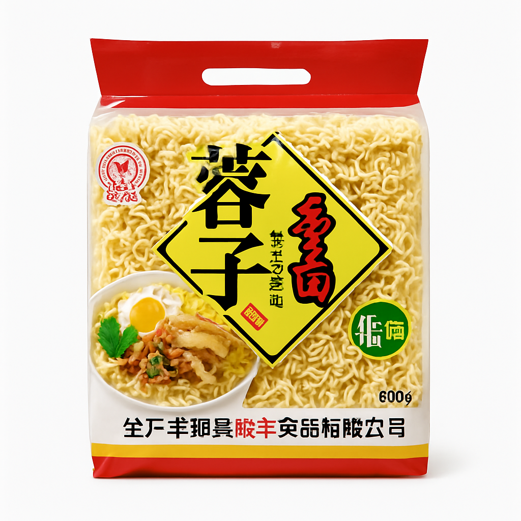 Mei Wei: Macarrão Instantâneo de Caldo de Frango com Lótus（裕丰莲子鸡汁面）- Yufeng 800g - Embalagem em Fundo Branco