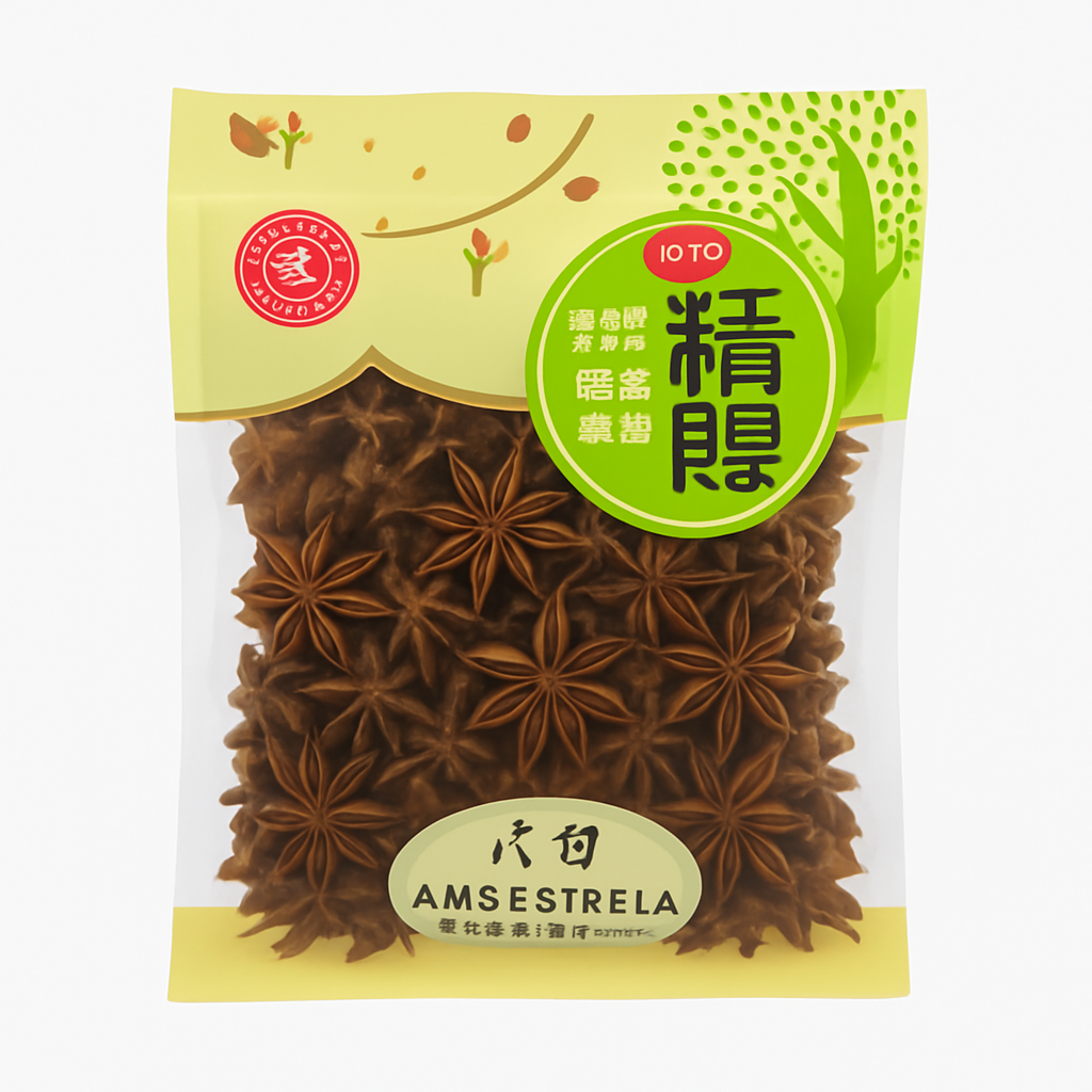 Mei Wei: Anis Estrelado（八角）- Guangdong Famous Brand 100g - Embalagem em Fundo Branco