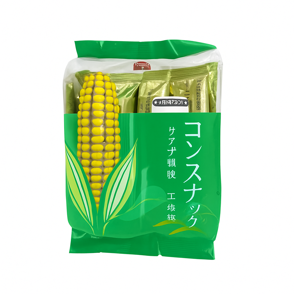 Mei Wei: Biscoito de Milho com Alga Marinha（とうもろこし煎餅）- Pei Tien 105g - Embalagem em Fundo Branco