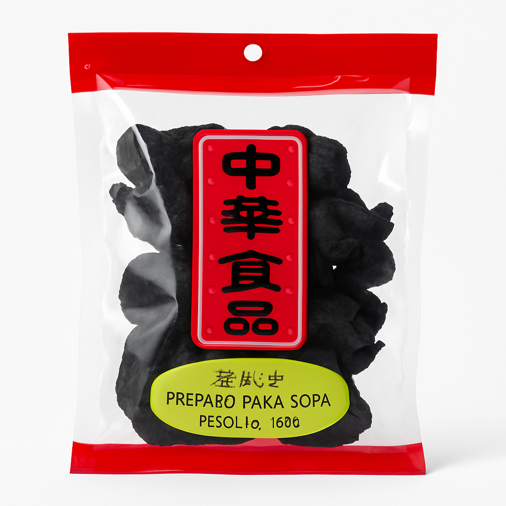 Mei Wei: Fatias de Rehmannia Preparada（熟地片）- Double Swallow & Flower Brand 100g - Embalagem em Fundo Branco