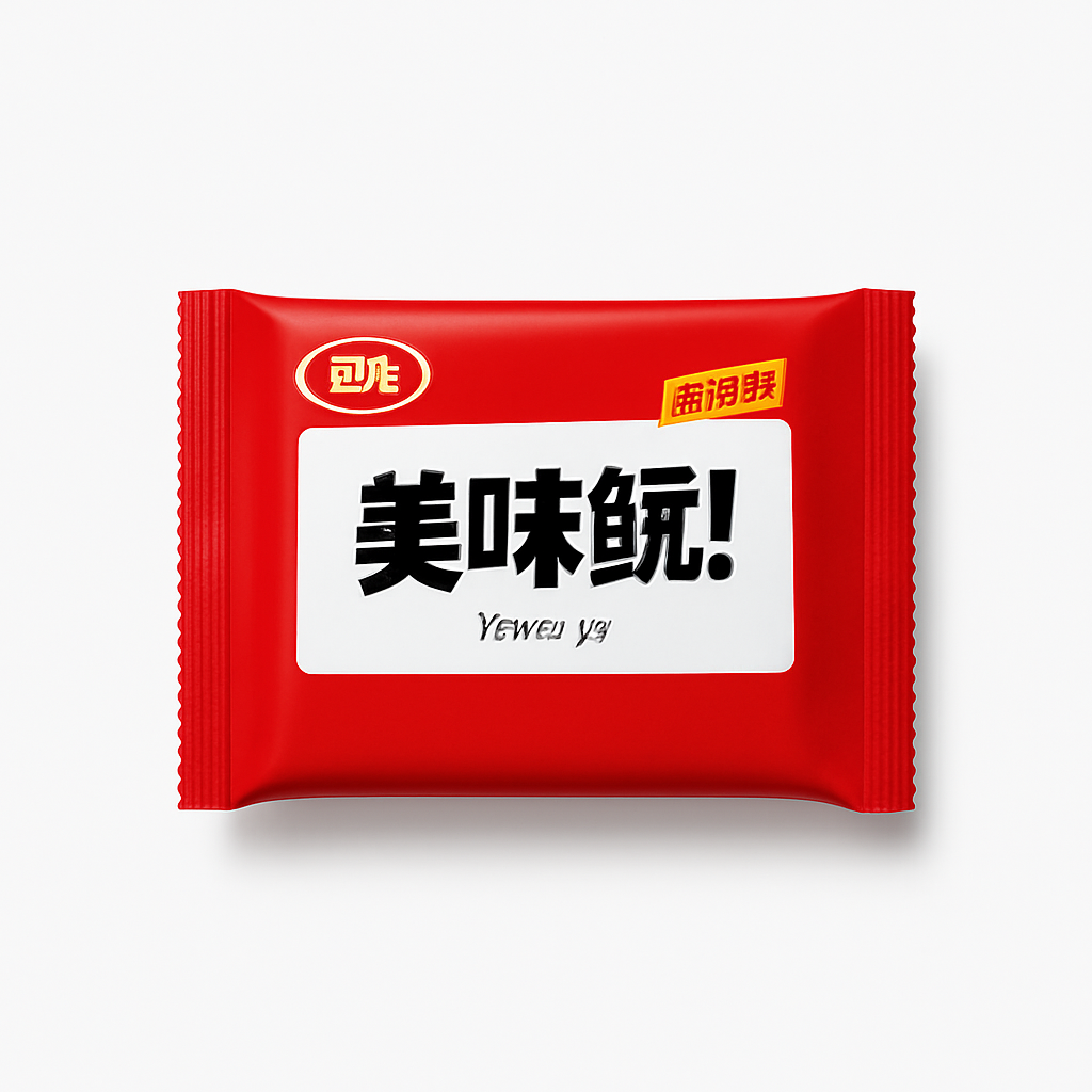 Mei Wei: Salgadinho de Glúten Sabor Carne Bovina（卫龙亲嘴烧红烧牛肉味）- Weilong 18g - Embalagem em Fundo Branco
