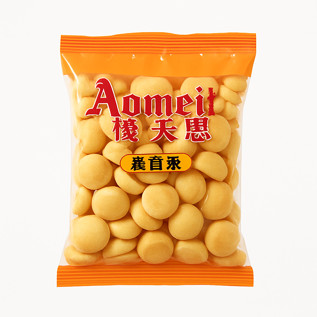 Mei Wei: Biscoito de Gergelim（澳美思芝麻蛋蛋派）- AMS 118g - Embalagem em Fundo Branco