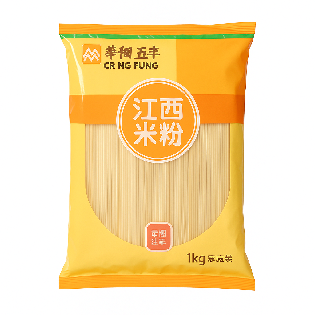 Mei Wei: Macarrão de Arroz de Jiangxi（江西米粉）- Wufeng 1kg - Embalagem em Fundo Branco