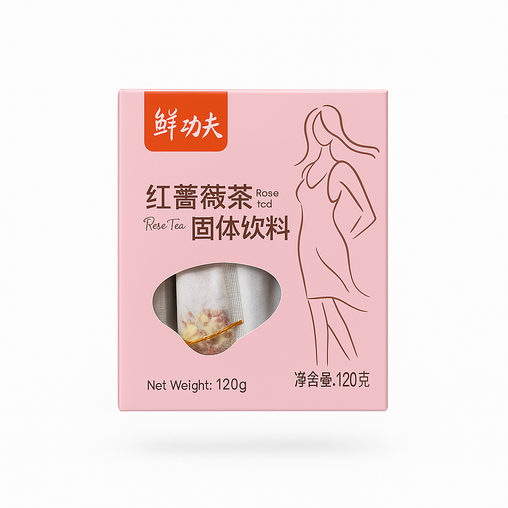 Mei Wei: Chá de Gengibre com Açúcar Mascavo（红糖姜茶）- Zhen Gongfu 120g - Embalagem em Fundo Branco