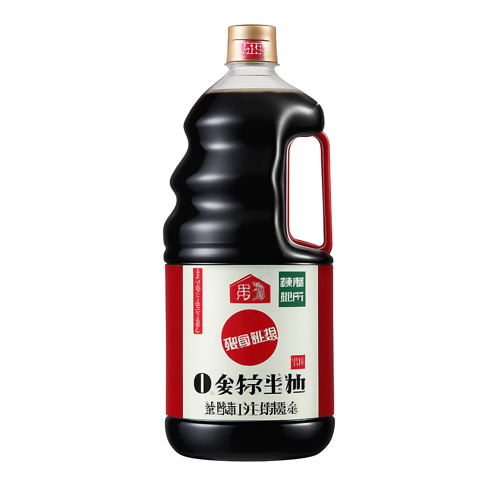 Mei Wei: Molho de Soja Premium（海天特级金标生抽）- Haitian 1,9L - Embalagem em Fundo Branco