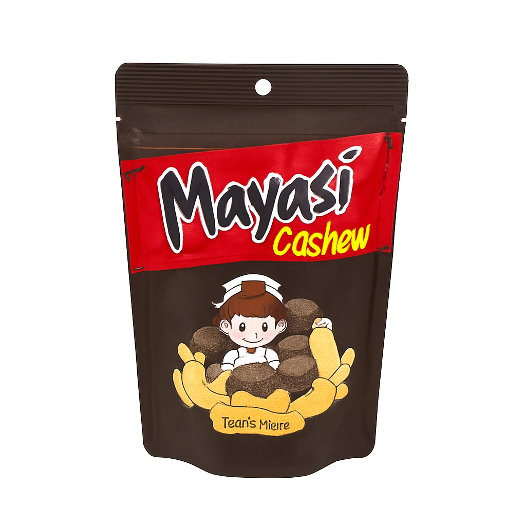 Mei Wei: Mayasi Salgadinho com Castanha-de-caju Sabor Trufa（マヤシ）- Mayasi 45g - Embalagem em Fundo Branco