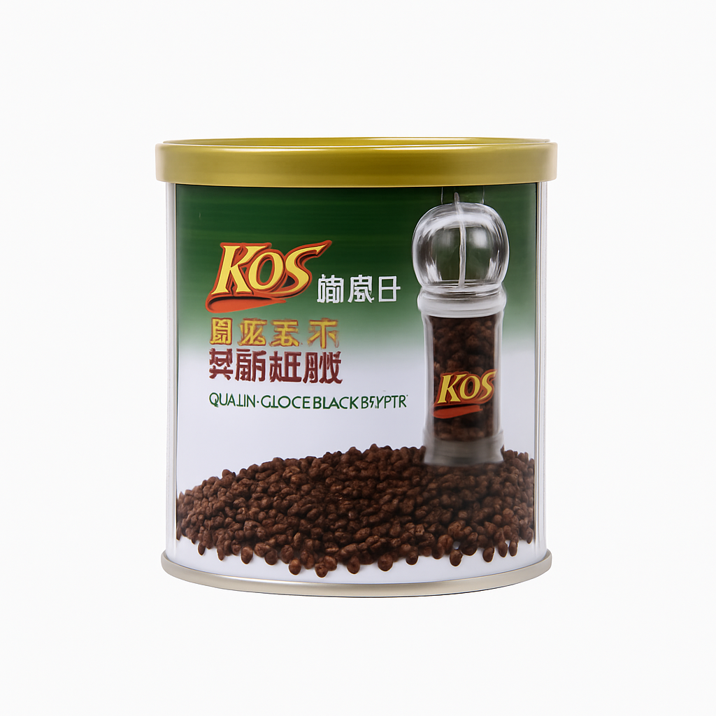 Mei Wei: Pimenta Preta Granulada（甄想记黑胡椒碎）- XOS 455g - Embalagem em Fundo Branco