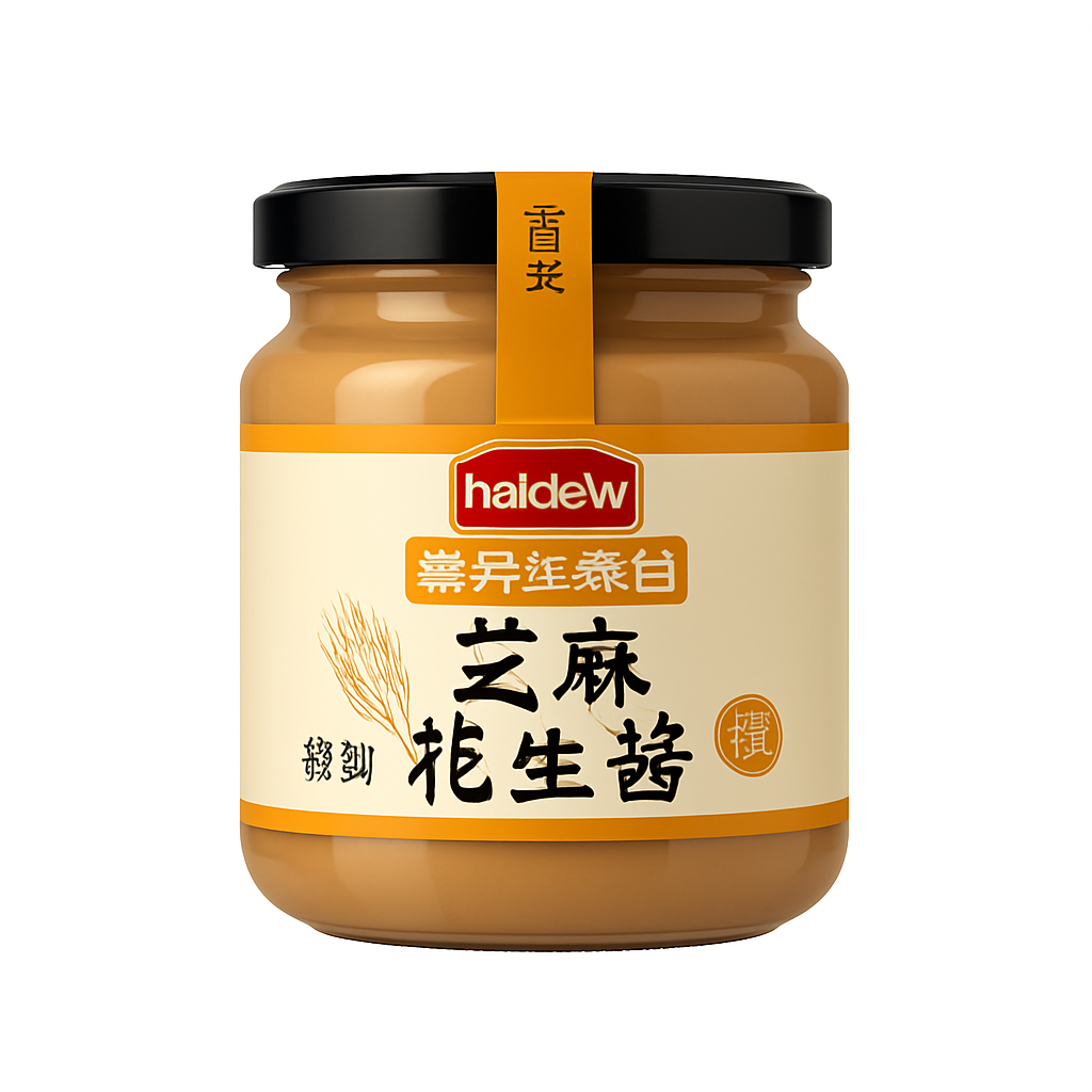Mei Wei: Pasta de Gergelim e Amendoim（芝麻花生酱）- Haitian 300g - Embalagem em Fundo Branco
