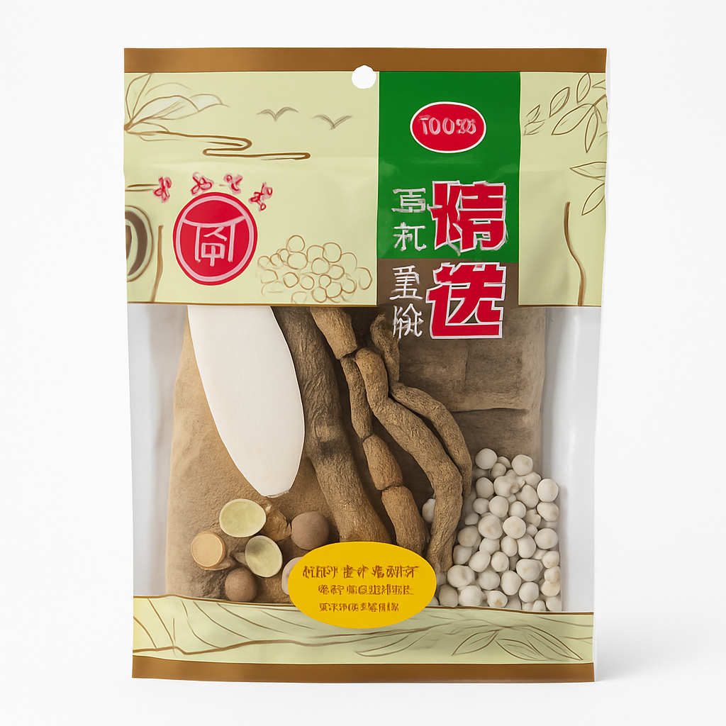Mei Wei: Base de Sopa Mista（巴戟杜仲健肾汤）- WJ 100g - Embalagem em Fundo Branco