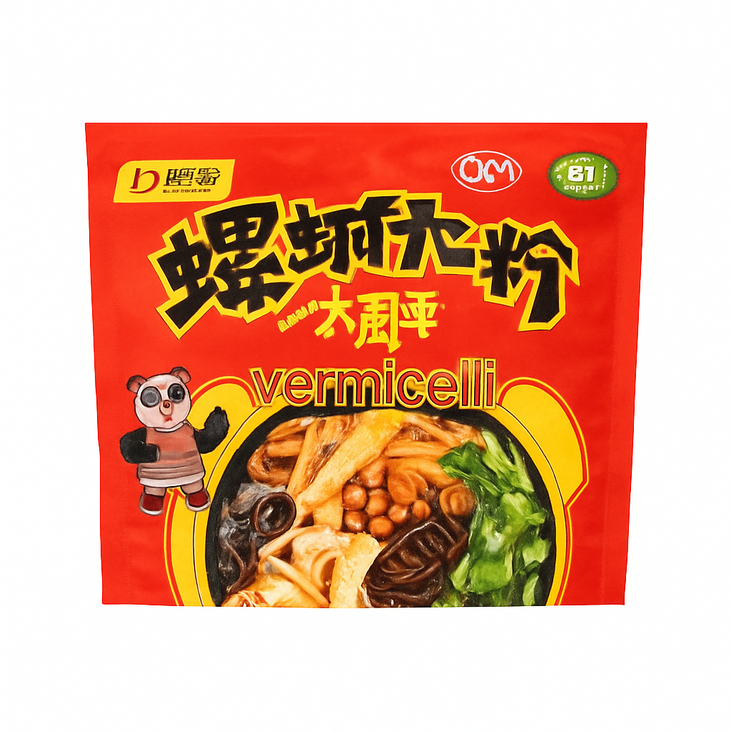 Mei Wei: Macarrão de Arroz com Caracol（柳全螺蛳粉）- Liuquan 315g - Embalagem em Fundo Branco
