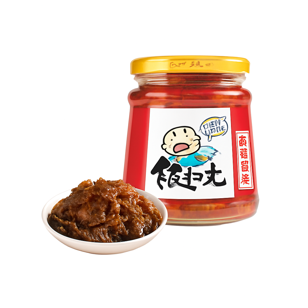 Mei Wei: Conserva Vegetal Picante（饭扫光香辣酸菜）- Fansaoguang 280g - Embalagem em Fundo Branco
