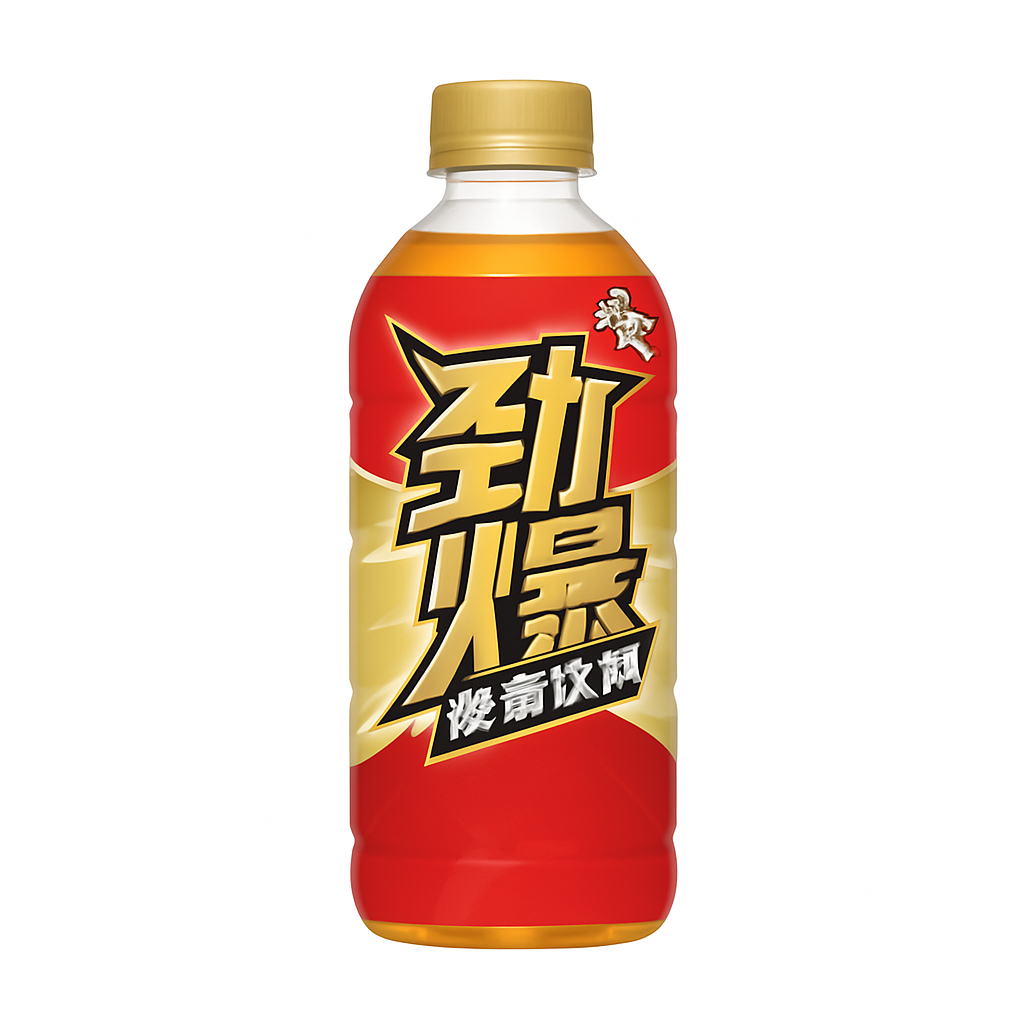 Mei Wei: Bebida Energética（旺仔劲爆能量饮料）- Want Want 500ml - Embalagem em Fundo Branco