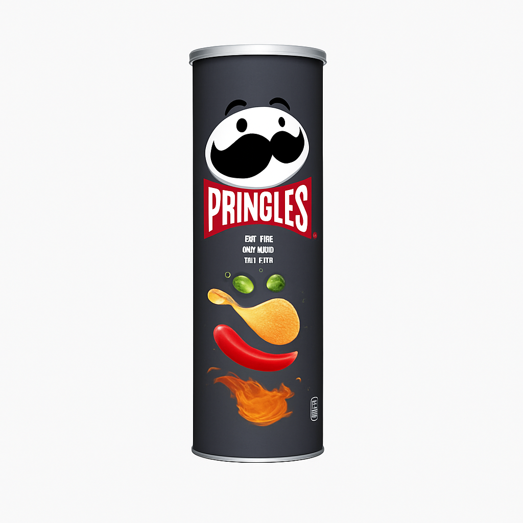 Mei Wei: Batata Pringles Sabor Picante（品客香辣味薯片）- Pringles 110g - Embalagem em Fundo Branco