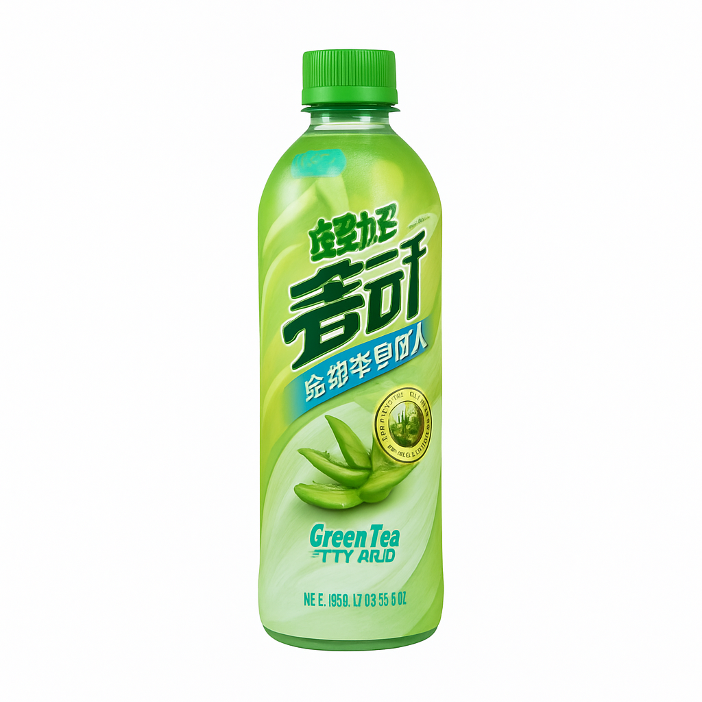 Mei Wei: Bebida Eletrolítica Sabor Aloe Vera（旺旺电解质饮料）- Want Want 500ml - Embalagem em Fundo Branco