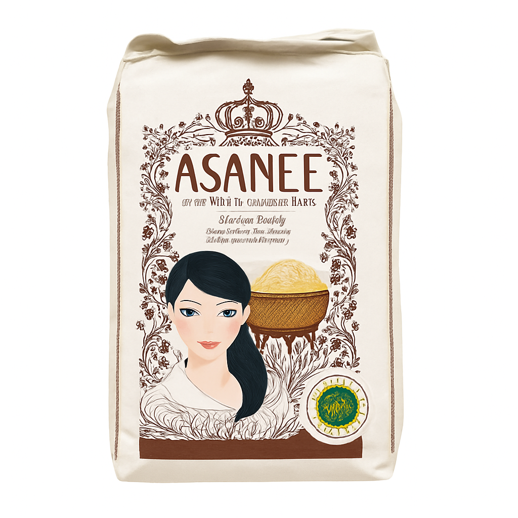Mei Wei: Arroz Thai Jasmim（ข้าวหอมมะลิ）- Asanee 25kg - Embalagem em Fundo Branco