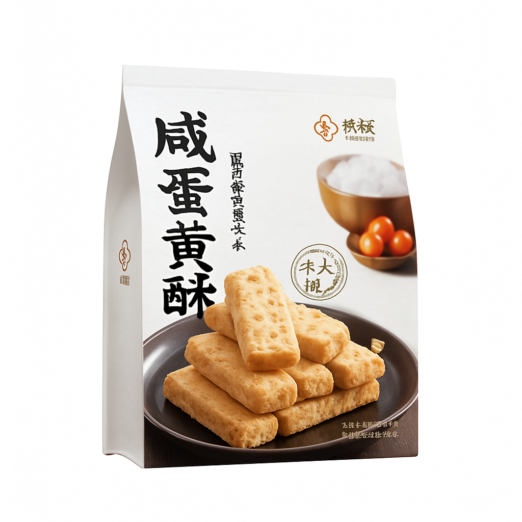 Mei Wei: Biscoitos de Ovo Salgado（咸蛋黄酥）- Yang Hang 120g - Embalagem em Fundo Branco