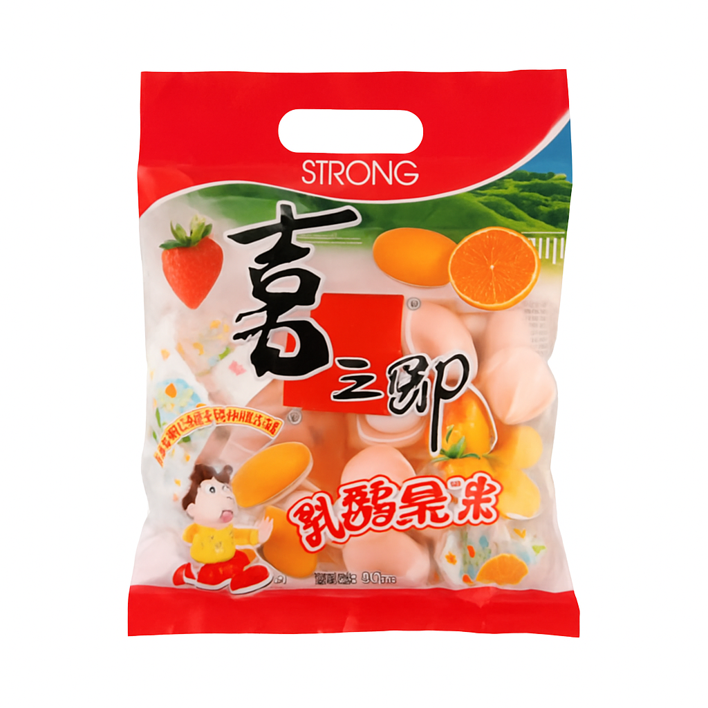 Mei Wei: Gelatina de Leite Fermentado（喜之郎乳酸果冻）- Strong 360g - Embalagem em Fundo Branco