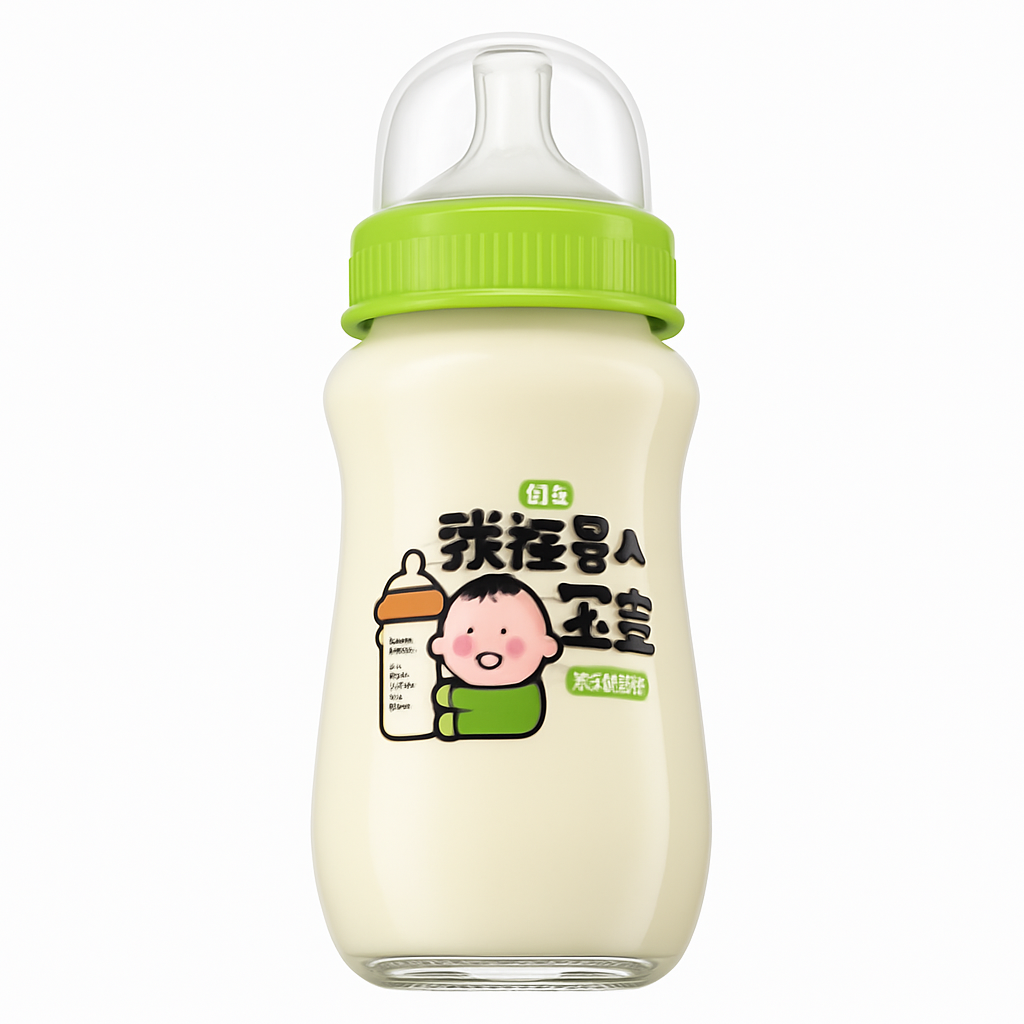 Mei Wei: Bebida Láctea Sabor Maçã Verde（青蘋果酸奶飲品）280ml - Embalagem em Fundo Branco