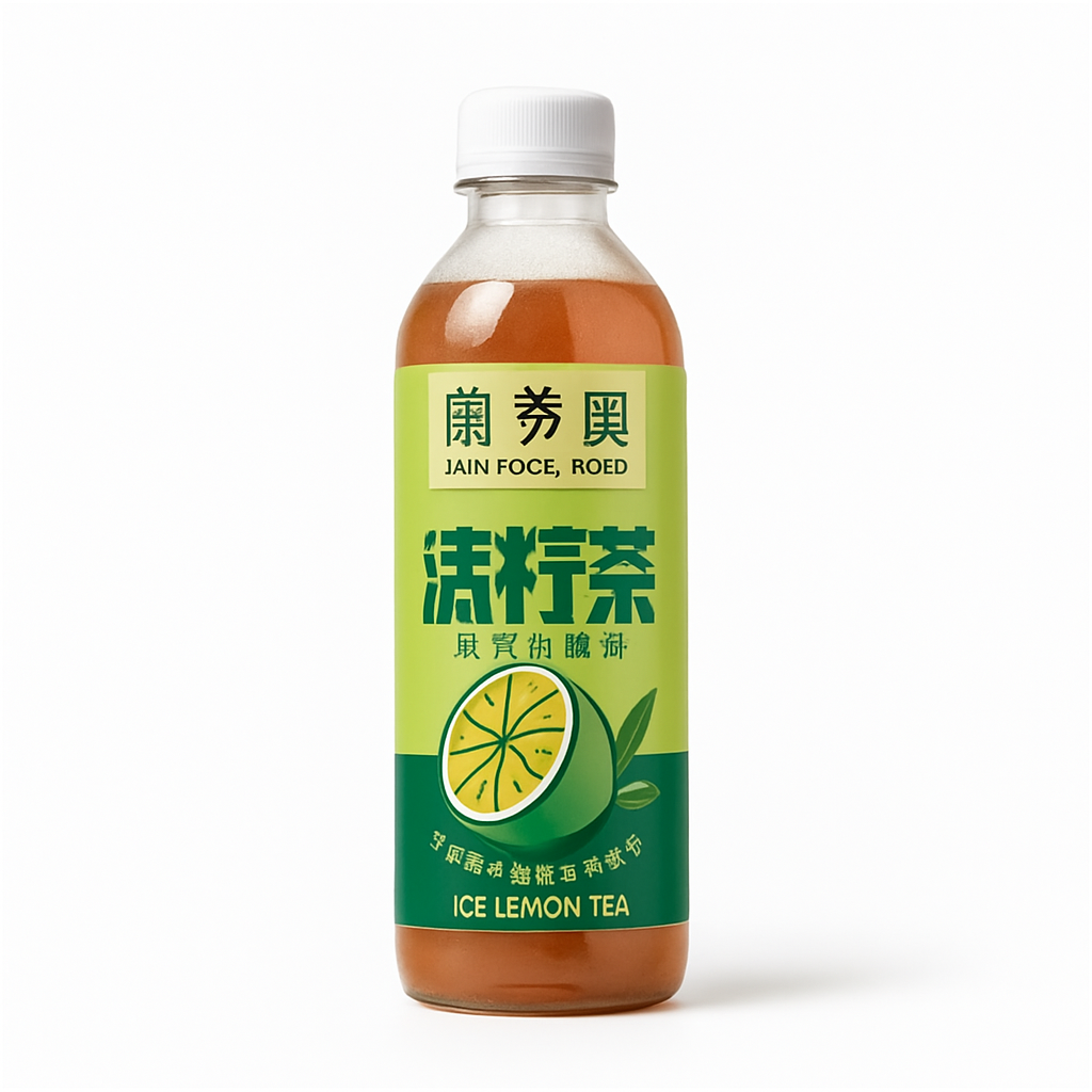 Mei Wei: Chá Gelado de Limão（冰檸檬茶）- Lan Fong Yuen 500ml - Embalagem em Fundo Branco