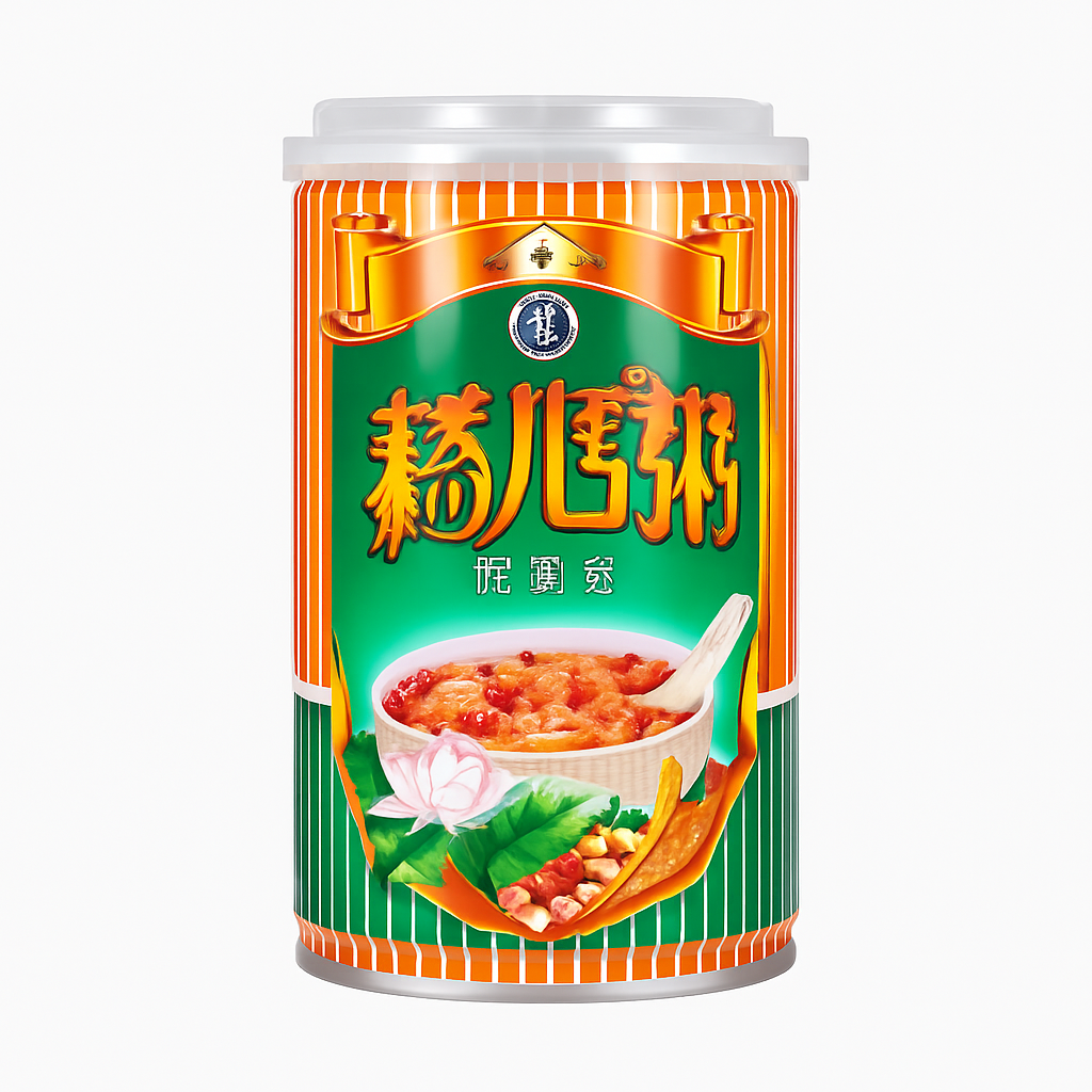 Mei Wei: Mingau de Oito Tesouros（泰奇八宝粥）- Taiqi 370ml - Embalagem em Fundo Branco