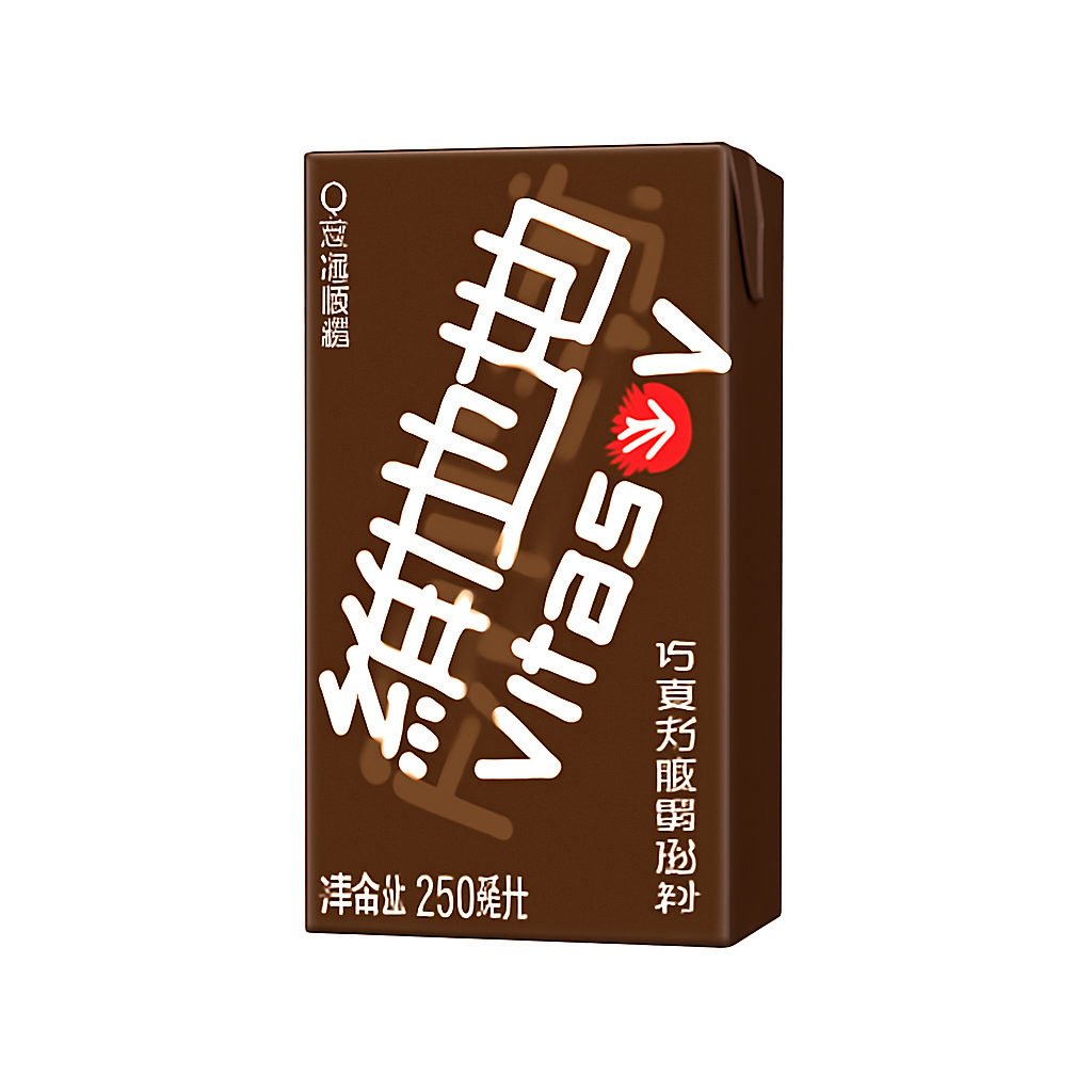 Mei Wei: Bebida de Soja Sabor Chocolate（维他奶巧克力味）- Vitasoy 250ml - Embalagem em Fundo Branco