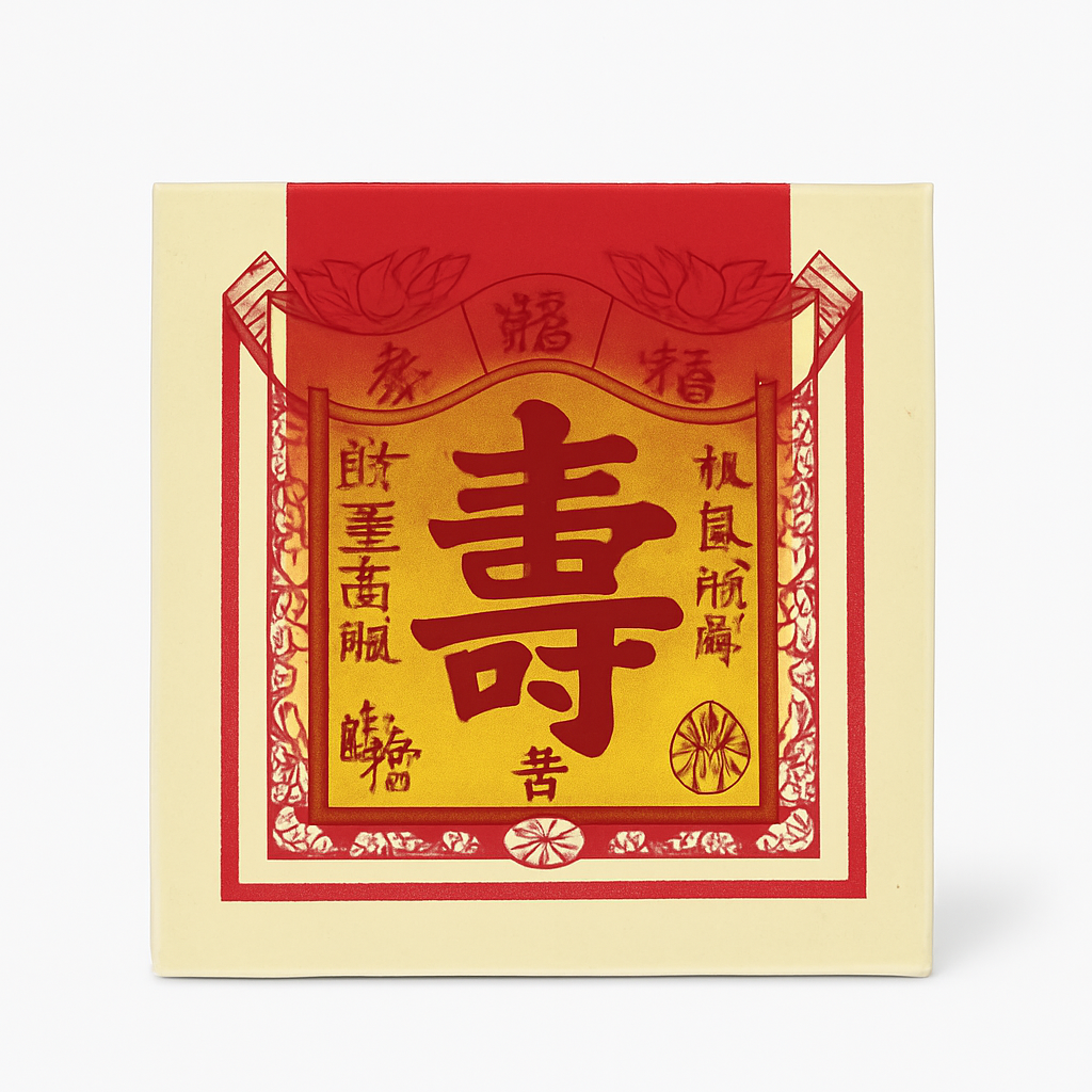Mei Wei: Papel de Oração Dourado（2.4寸寿金）70.00 - Embalagem em Fundo Branco