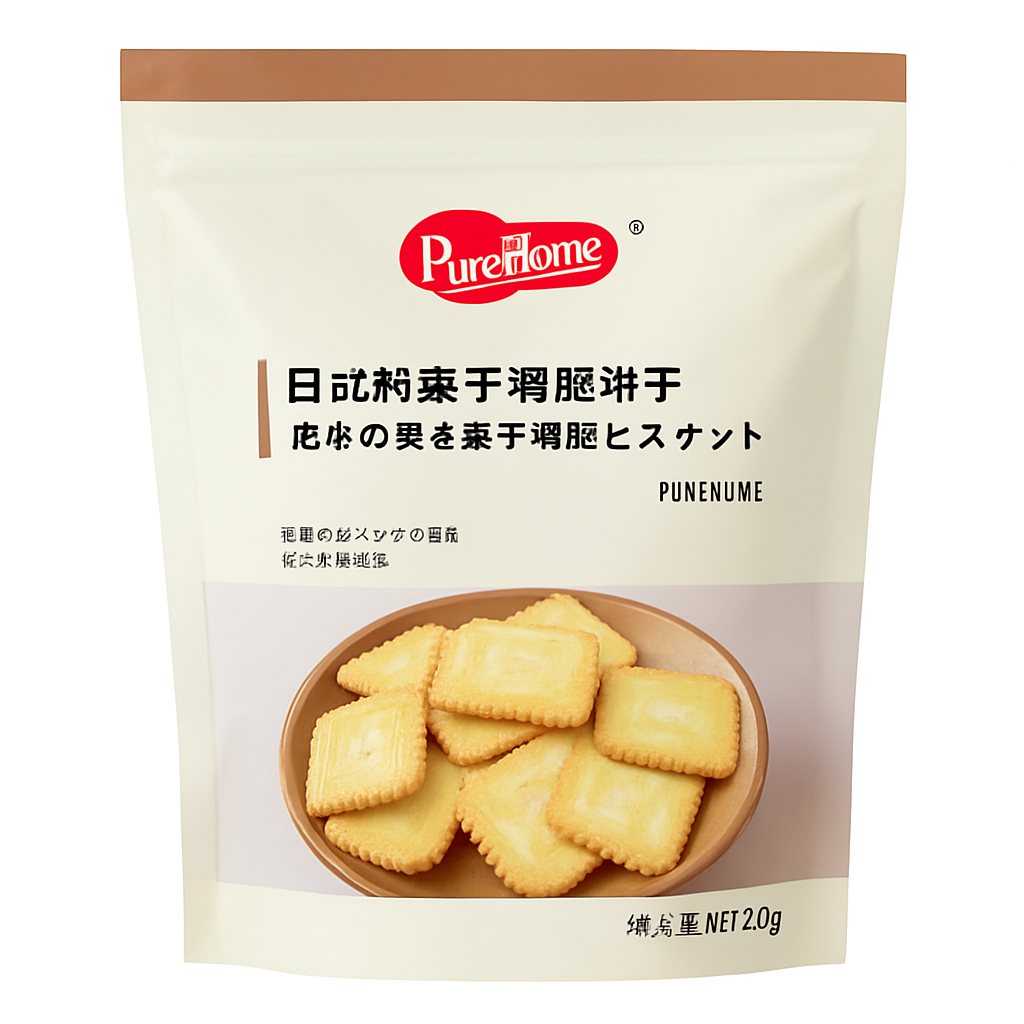 Mei Wei: Biscoito Japonês de Vegetais（日式煎菓子薄脆餅干）- PureHome 200g - Embalagem em Fundo Branco