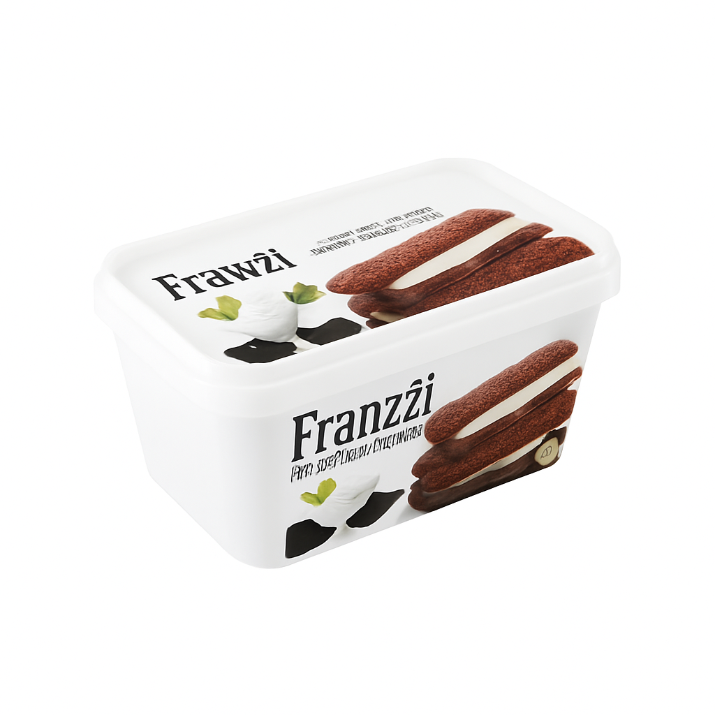 Mei Wei: Biscoito Wafer Sabor Iogurte e Chocolate（法丽兹曲奇）- Franzzi 126g - Embalagem em Fundo Branco
