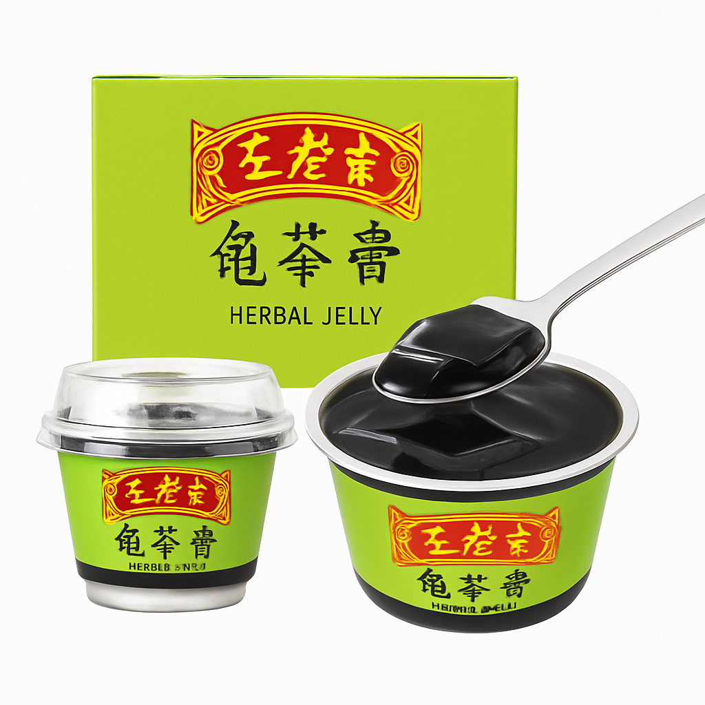 Mei Wei: Geléia de Tartaruga Wang Lao Ji（王老吉龟灵膏）- Wang Lao Ji 220g - Embalagem em Fundo Branco