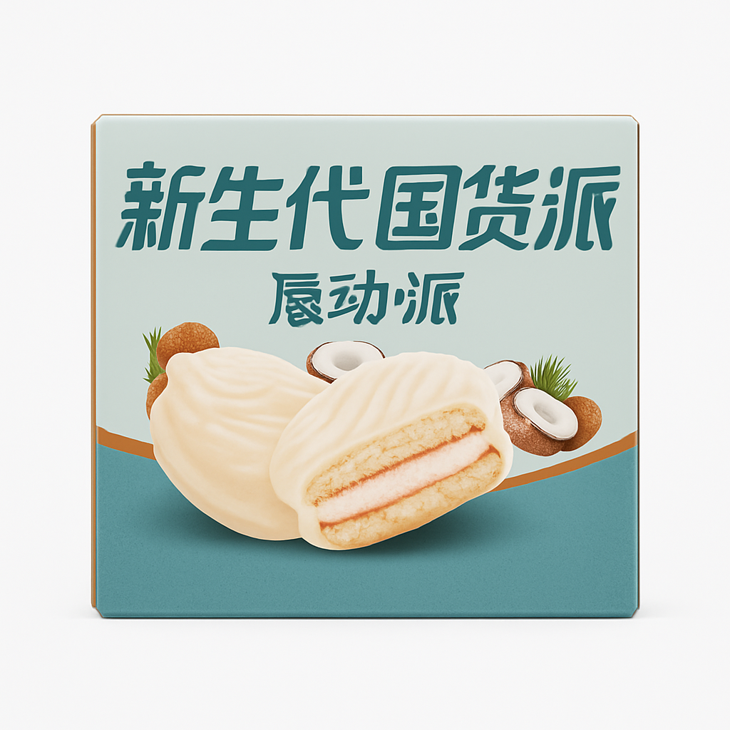 Mei Wei: Biscoito Recheado de Leite（唇动蛋类芯饼）- 125g - Embalagem em Fundo Branco
