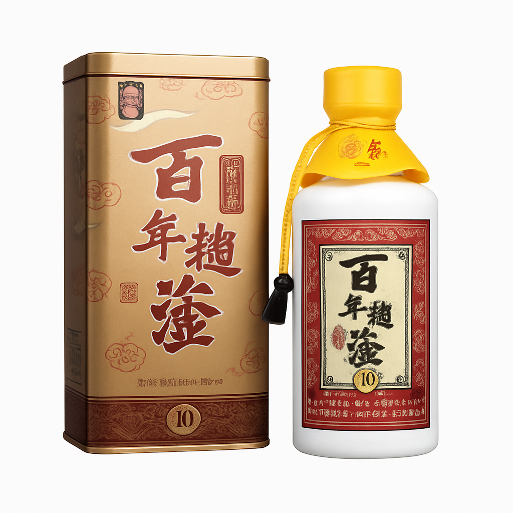 Mei Wei: Baijiu Bainianhutu（百年糊涂）- Jiannanchun 450ml - Embalagem em Fundo Branco