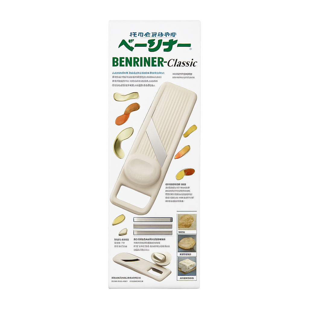 Mei Wei: Mandolin Japonês Benriner Classic（ベンリナー）- Benriner - Embalagem em Fundo Branco
