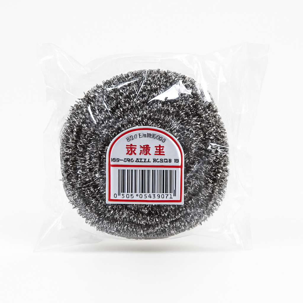Mei Wei: Esponja de Aço Inoxidável（钢丝球）- 45g - Embalagem em Fundo Branco