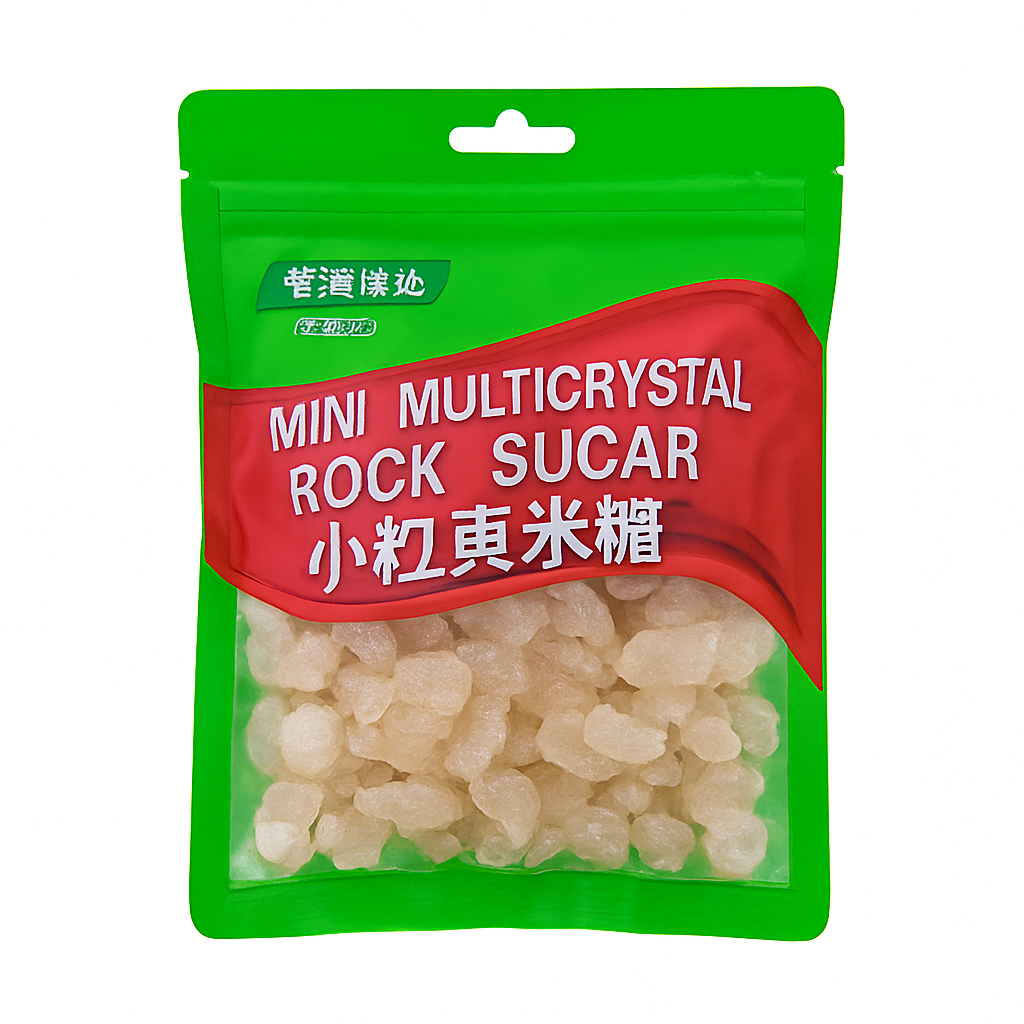 Mei Wei: Açúcar Cristal Amarelo（小粒黄冰糖）- Huaseed 280g - Embalagem em Fundo Branco