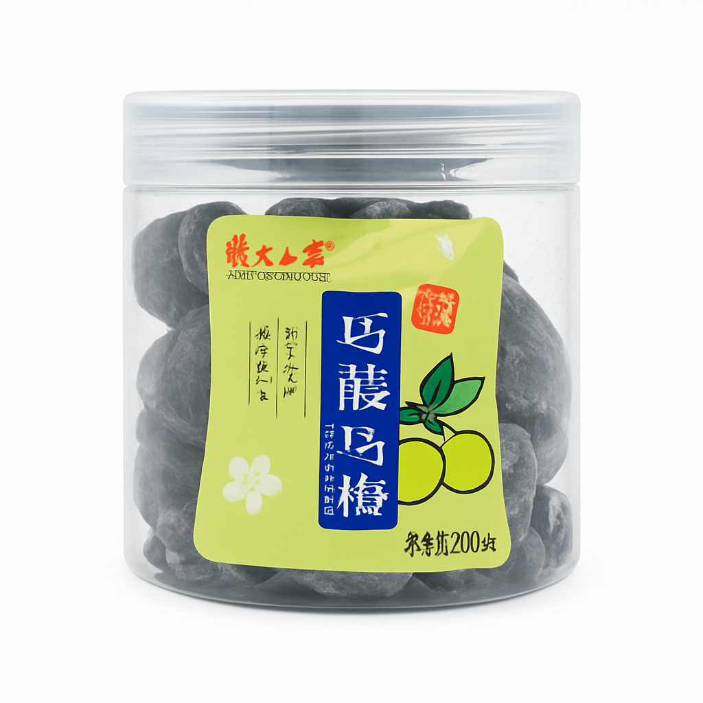 Mei Wei: Ameixa Preta Azeda （巧酸乌梅）- Farmers Grange 230g - Embalagem em Fundo Branco