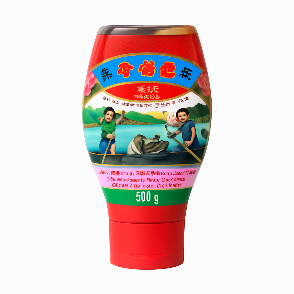 Mei Wei: Molho de Ostra Premium（李锦记旧庄蚝油）- Lee Kum Kee 500g - Embalagem em Fundo Branco