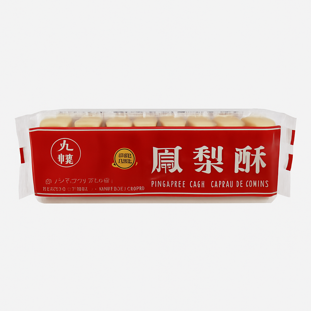 Mei Wei: Bolinho de Abacaxi（鳳梨酥）- Chiu Chow 227g - Embalagem em Fundo Branco