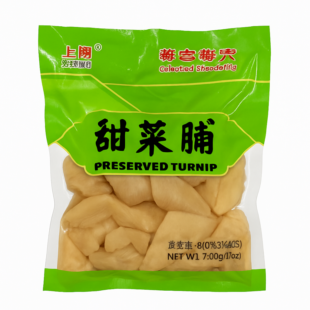 Mei Wei: Nabo Doce em Conserva（甜菜脯）- Chang Xing 400g - Embalagem em Fundo Branco