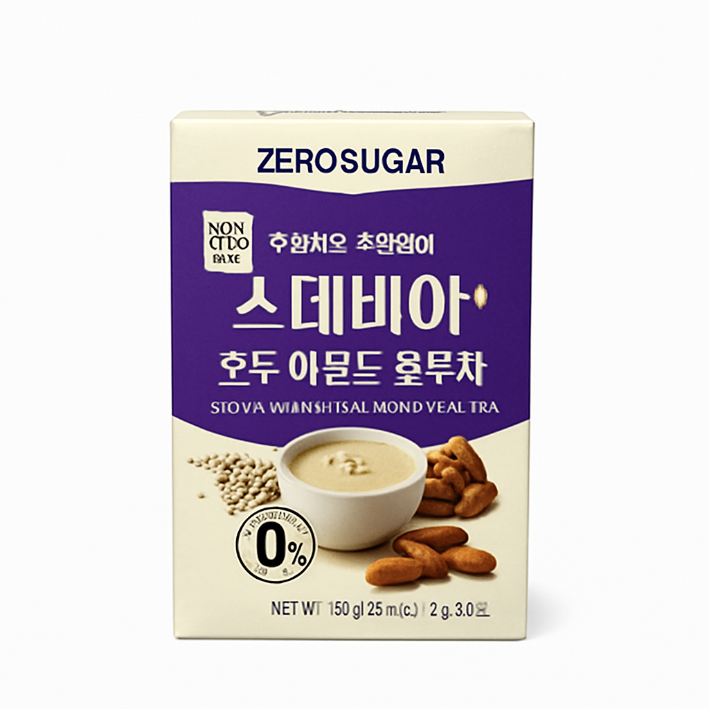 Mei Wei: Chá de Yulmu com Nozes e Amêndoas（율무아몬드견과차）- Nokchawon 180g - Embalagem em Fundo Branco