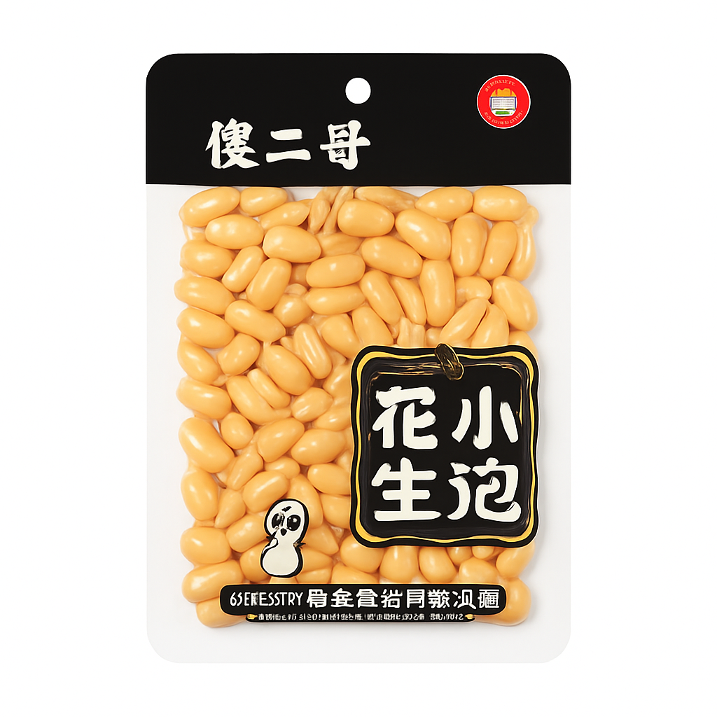 Mei Wei: Amendoim Bêbado Sabor Sal e Pimenta（酒鬼花生椒盐味）- Shaerge 90g - Embalagem em Fundo Branco