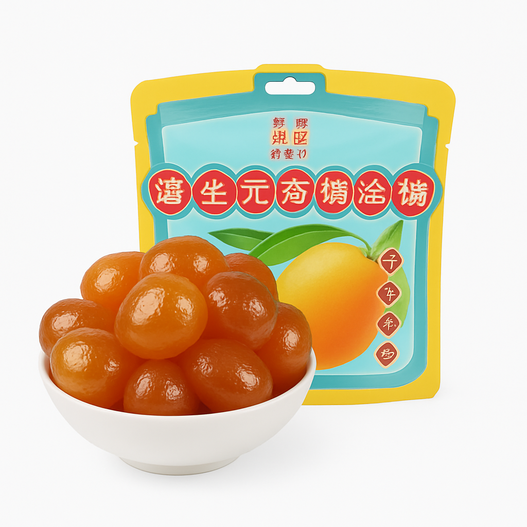 Mei Wei: Gomas de Limão e Tangerina（农夫山庄益生元柠檬金桔）- Nongfu Shanzhuang 168g - Embalagem em Fundo Branco