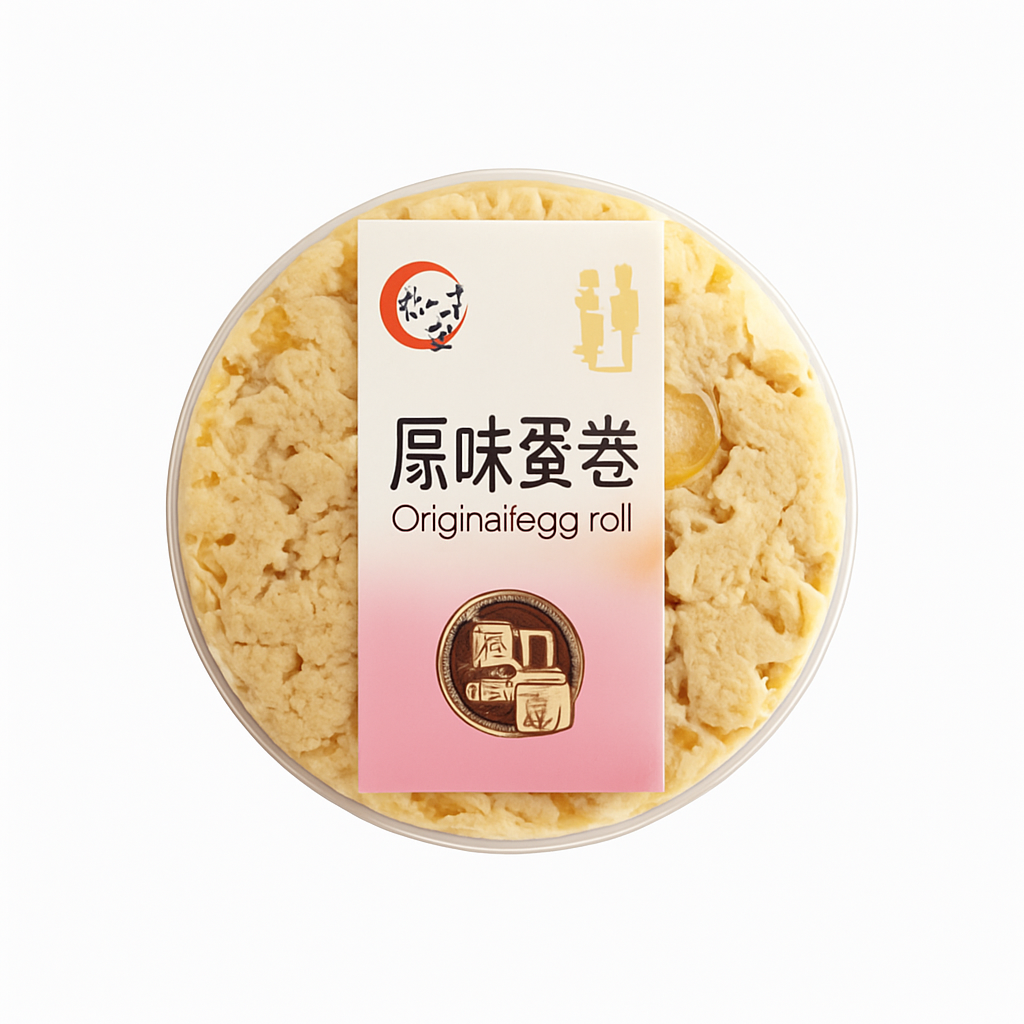 Mei Wei: Egg Roll de Carne de Porco（原味蛋卷）- Ao Mei Fang 230g - Embalagem em Fundo Branco