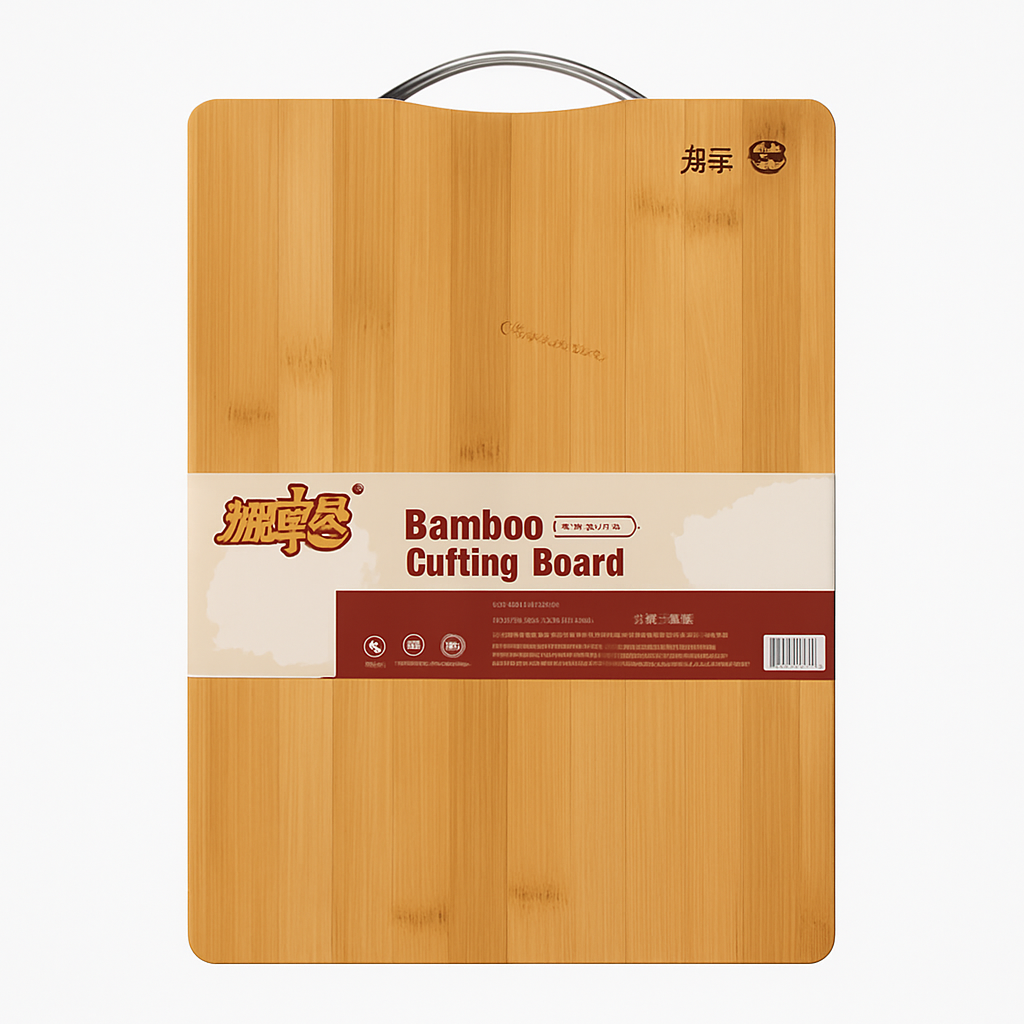 Mei Wei: Tábua de Corte Bambu （整竹砧板） - Huayuan 38cm - Embalagem em Fundo Branco