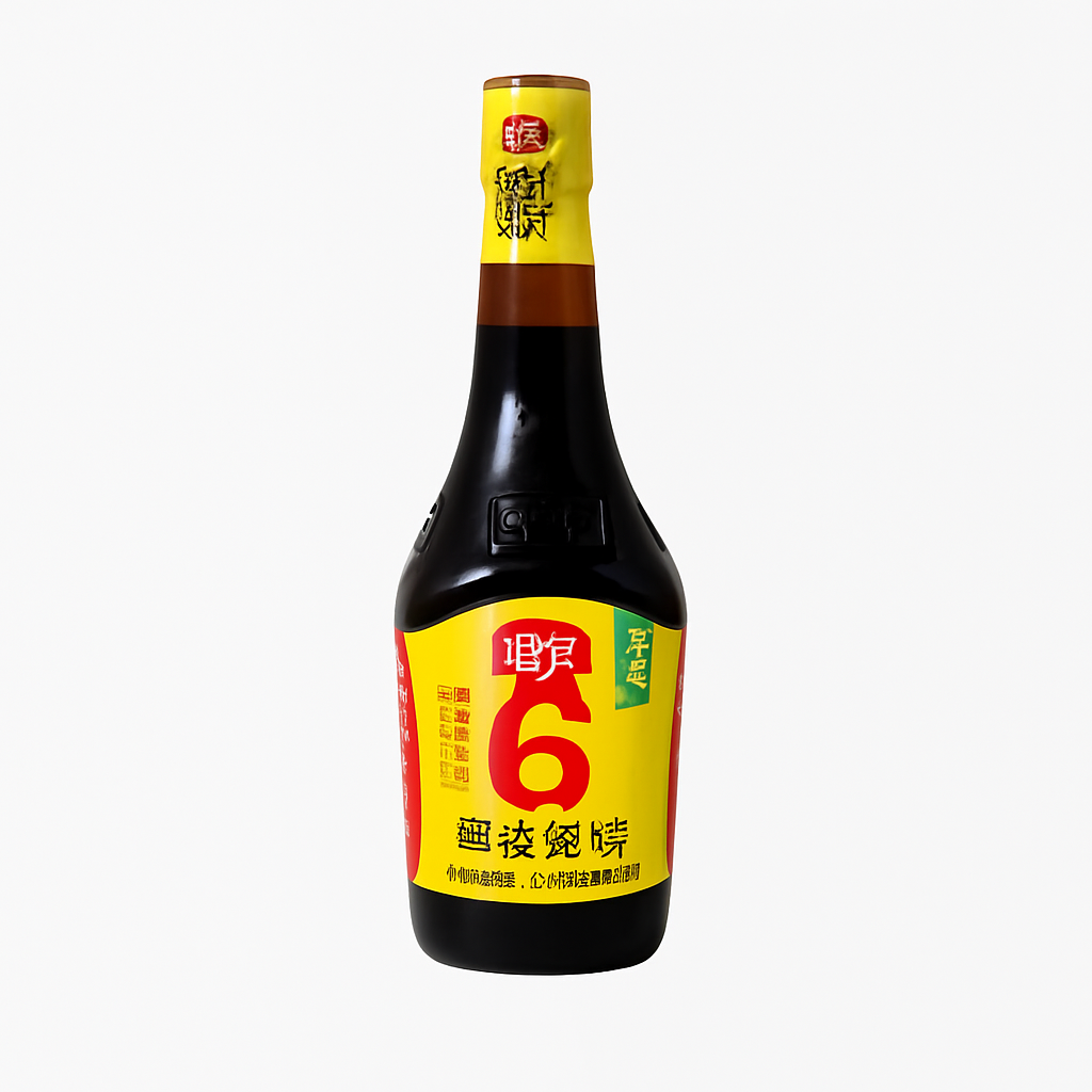 Mei Wei: Molho de Soja Premium Sem Aditivos（味极鲜）- Haitian 750ml - Embalagem em Fundo Branco