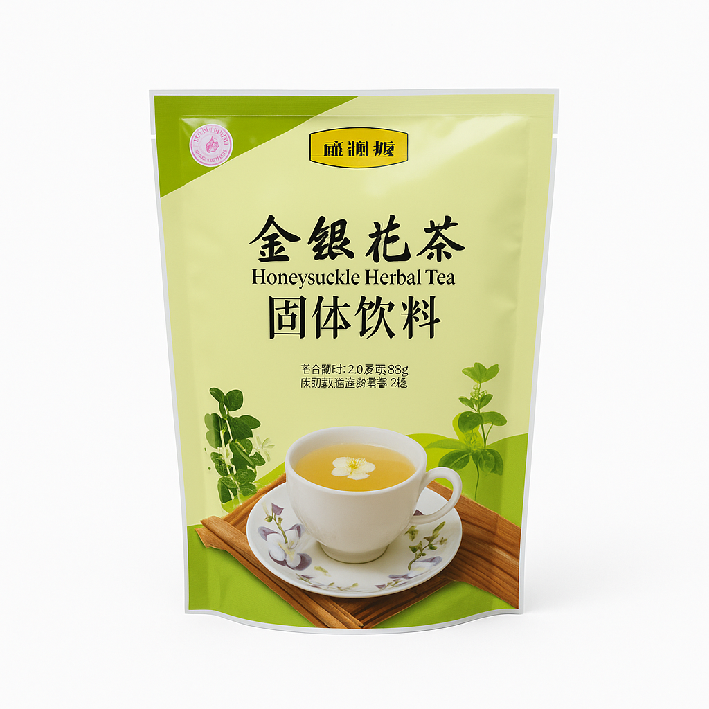 Mei Wei: Chá de Madressilva（金银花茶）- Ge Xian Weng 10g - Embalagem em Fundo Branco