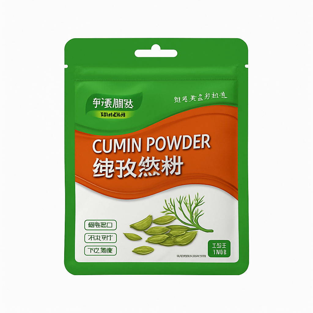 Mei Wei: Cominho em Pó（纯孜然粉）- Huaseed 35g - Embalagem em Fundo Branco