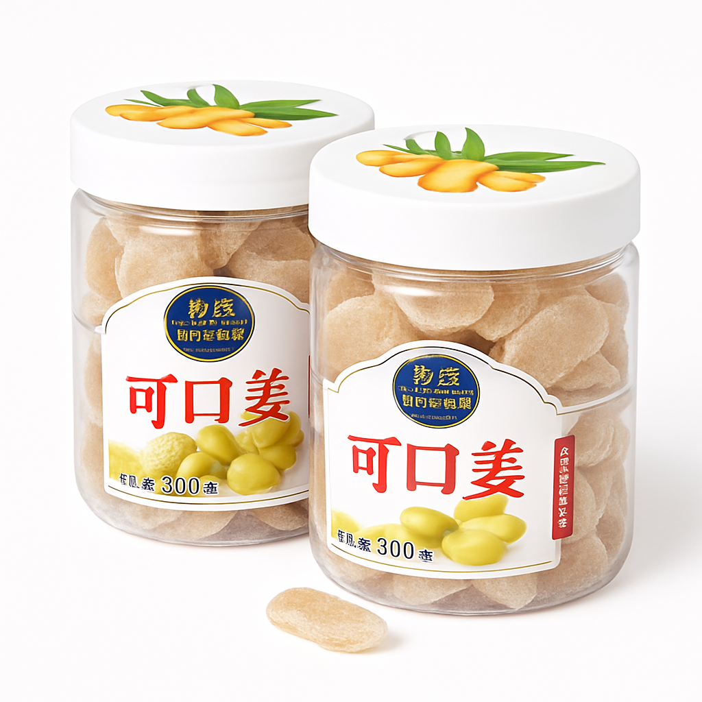 Mei Wei: Gengibre Cristalizado（可口姜）- Sweet House 300g - Embalagem em Fundo Branco